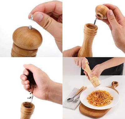 Stylish Wooden Salt And Pepper Grinder - 1 Pc for Kitchen Elegance