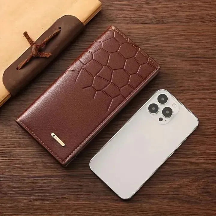 Men's Leather Wallet (Half-Crocodile Design)
