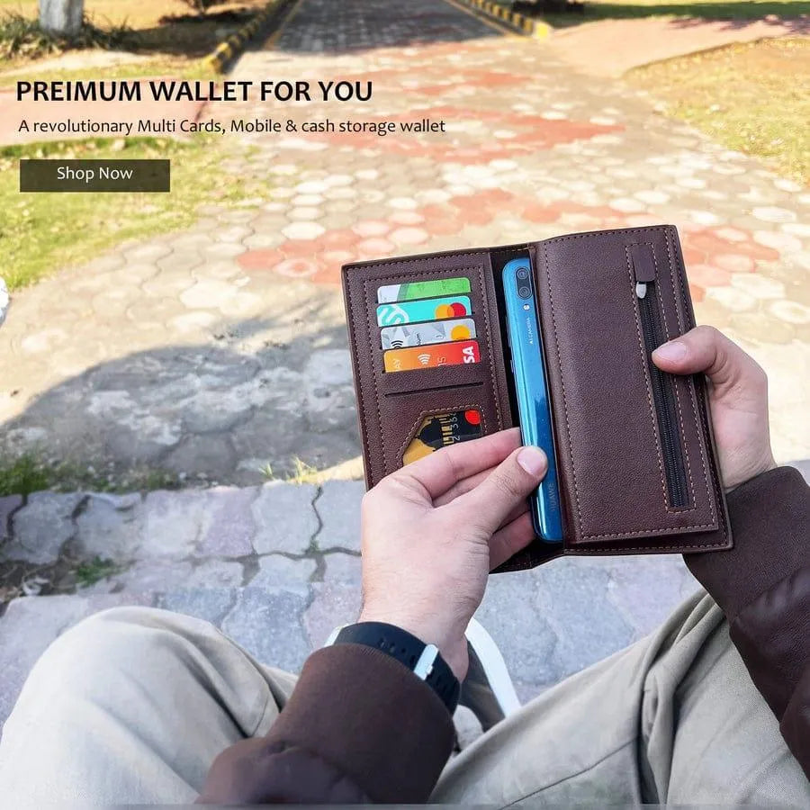 Men's Leather Wallet (Half-Crocodile Design)