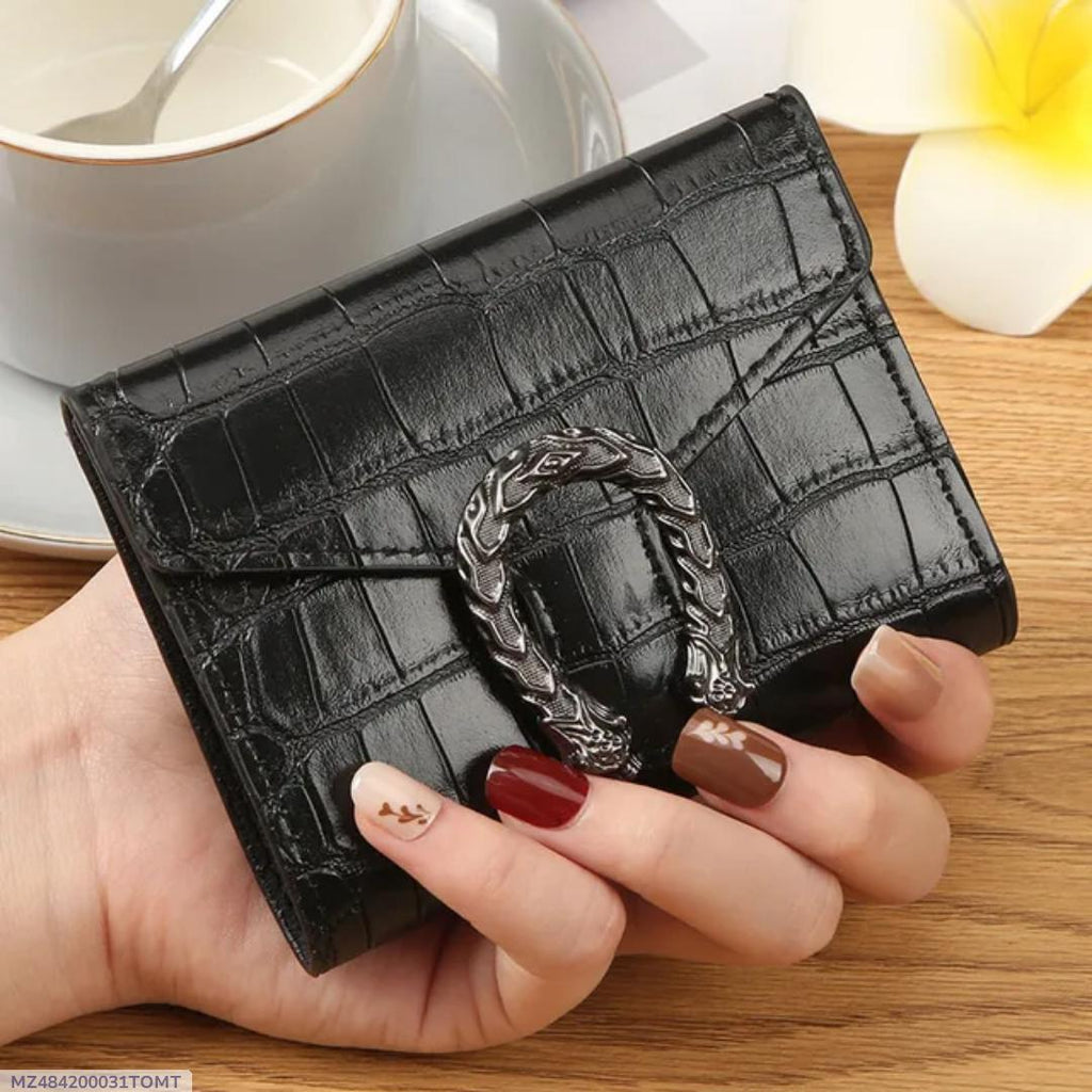 Stylish Women's PU Tri-Fold Wallet - 1, Pocket Friendly & Textured Design