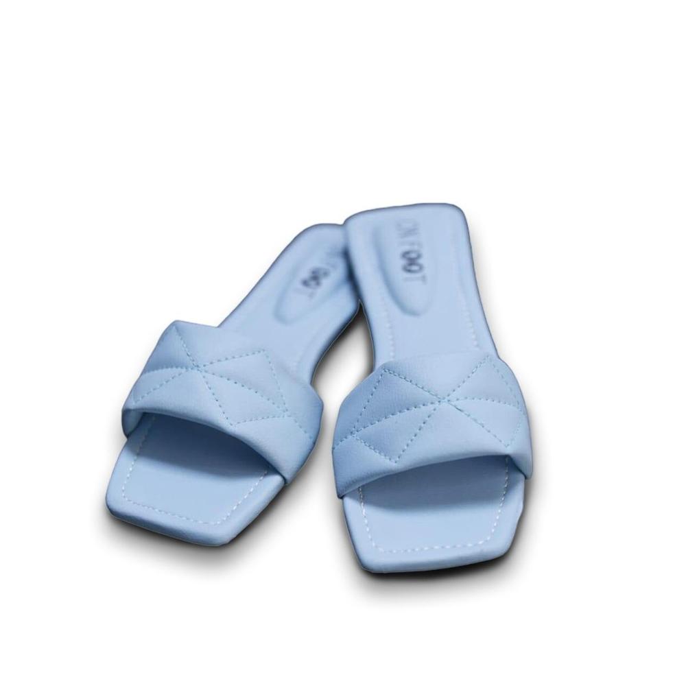 Women's Rexine Flats - Sky Blue
