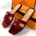 Chic Women's Maroon Suede Casual Flats