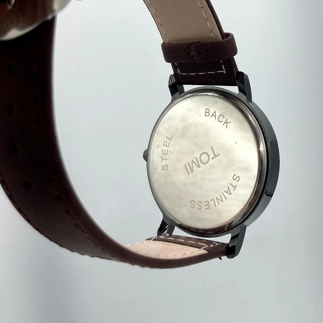 Unisex Movement: Quartz, TOMI Minimalist Brown Dial Watch